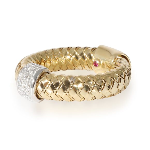 Roberto Coin Primavera Diamond Ring in 18K Yellow Gold 0.1 CTW - Picture 2 of 5